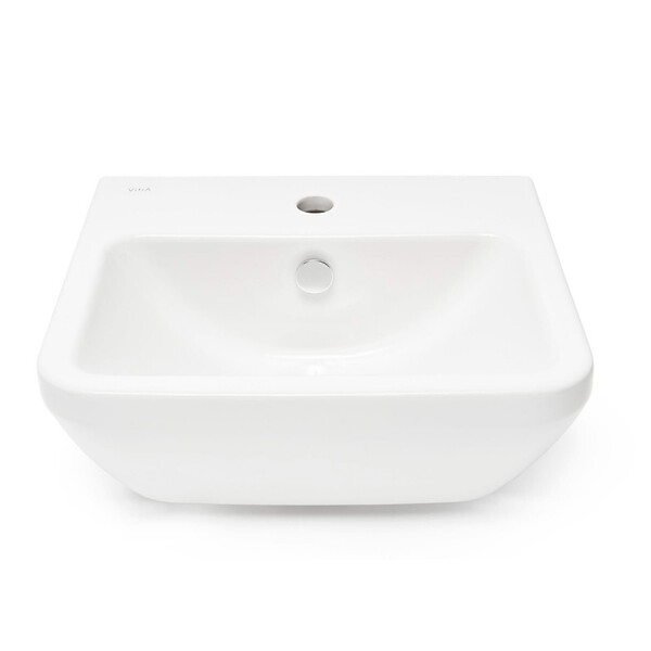 VITRA - Vitra  Integra Lavabo suspendu 50x43 cm avec trou pour robinetterie au milieu, Blanc (7048-003-0001) - large