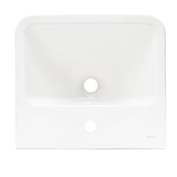 VITRA - Vitra  Integra Lavabo suspendu 50x43 cm avec trou pour robinetterie au milieu, Blanc (7048-003-0001) - large