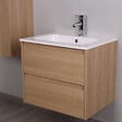 STANO - Meuble salle de bain design simple vasque FORTINA largeur 60 cm chêne clair - vignette