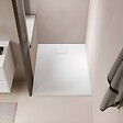 STANO - Receveur de douche 80 x 100 cm extra plat blanc PIATTO en SoliCast® surface ardoisée - vignette