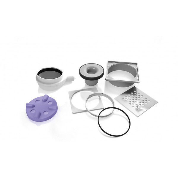 JACKON - Jackon Receveur de douche à carreler Aqua Centré 1000x1000x40mm siphon horizontal offert (4512088 + 4512007) - large