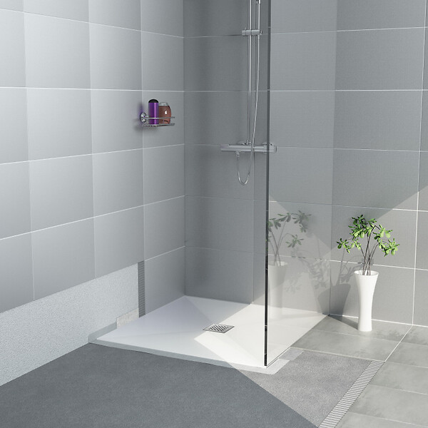 JACKON - Jackon Receveur de douche à carreler Aqua Centré 1000x1000x40mm siphon horizontal offert (4512088 + 4512007) - large