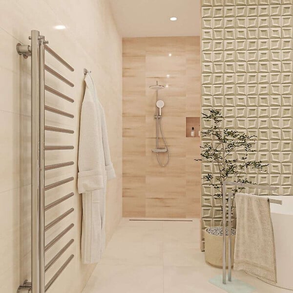 SWISS AQUA TECHNOLOGIES - Colonne de douche avec mitigeur thermostatique et tête de douche XXL 255mm, Chrome (SATSSTPBCH) - large