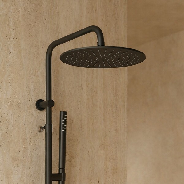 ESSEBAGNO - Delice II colonne de douche mécanique noire 300 - large