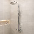 AURLANE - Colonne de douche Thermostatique finition Chrome 133x26x52 cm - MOLLY CHROME - vignette