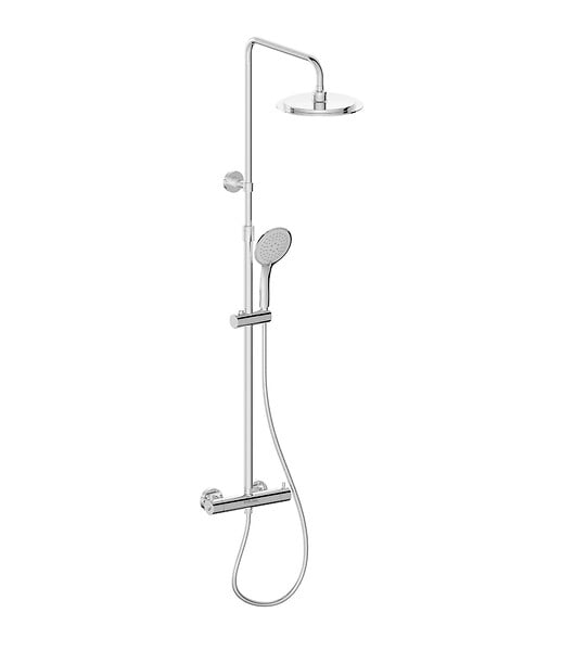 AURLANE - Colonne de douche Thermostatique finition Chrome 133x26x52 cm - MOLLY CHROME - large