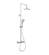 AURLANE - Colonne de douche Thermostatique finition Chrome 133x26x52 cm - MOLLY CHROME - vignette