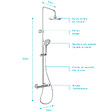 AURLANE - Colonne de douche Thermostatique finition Chrome 133x26x52 cm - MOLLY CHROME - vignette