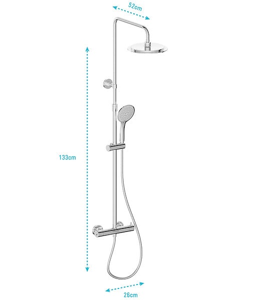 AURLANE - Colonne de douche Thermostatique finition Chrome 133x26x52 cm - MOLLY CHROME - large