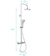 AURLANE - Colonne de douche Thermostatique finition Chrome 133x26x52 cm - MOLLY CHROME - vignette