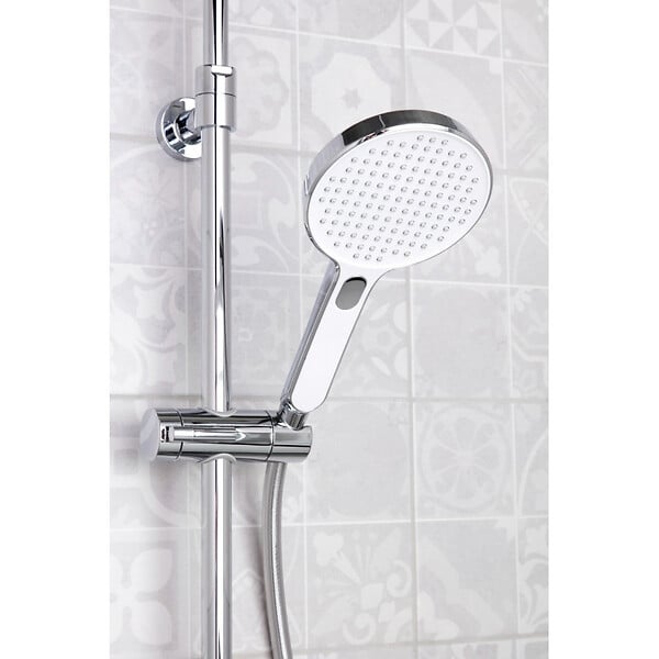 SWISS AQUA TECHNOLOGIES - Swiss Aqua Technologies Set de douche, douchette 3 jets, barre avec curseur, tête de douche XXL 254 mm intégrée, Chrome SATPIPET - large