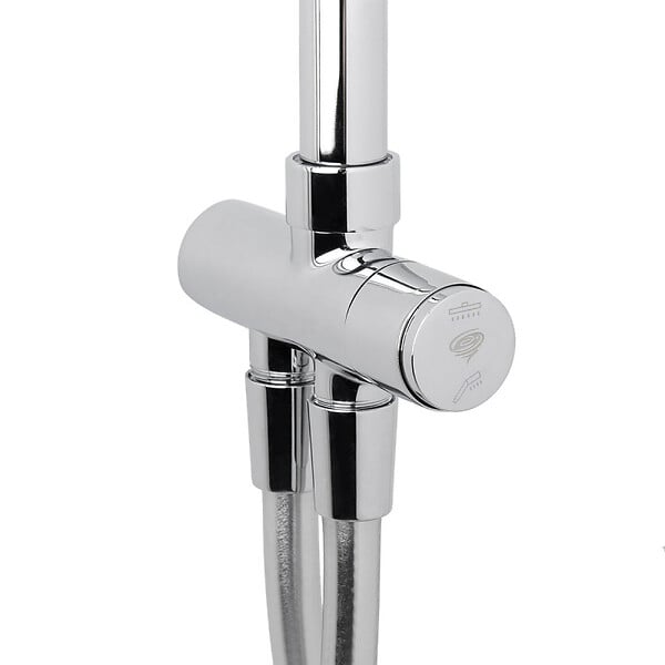 SWISS AQUA TECHNOLOGIES - Swiss Aqua Technologies Set de douche, douchette 3 jets, barre avec curseur, tête de douche XXL 254 mm intégrée, Chrome SATPIPET - large