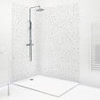 99DECO - Lot de 2 panneaux de douche en PVC (90x220 & 120x220 cm) + profilés blanc - Terrazzo Mineral - Multicolore - vignette