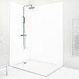 99DECO - Lot de 2 panneaux de douche en aluminium (90x220 & 120x220 cm) + profilés blanc - Essentiel - Blanc - vignette
