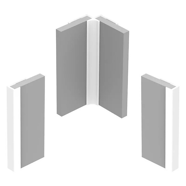 99DECO - Lot de 2 panneaux de douche en aluminium (90x220 & 120x220 cm) + profilés blanc - Essentiel - Blanc - large