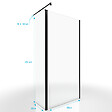 AURLANE - Paroi de Douche et Volet Pivotant 90+40x200 cm - Verre Transparent - Barre de Fixation Noire - vignette