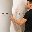 99DECO - Lot de 2 panneaux de douche en PVC (90x220 & 120x220 cm) + profilés blanc - Pampa - Marron - vignette
