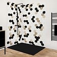 99DECO - Lot de 2 panneaux de douche en aluminium (90x220 & 120x220 cm) + profilés blanc - Mix Hexa - Multicolore - vignette