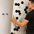 99DECO - Lot de 2 panneaux de douche en aluminium (90x220 & 120x220 cm) + profilés blanc - Mix Hexa - Multicolore - vignette