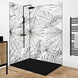 99DECO - Lot de 2 panneaux de douche en PVC (90x220 & 120x220 cm) + profilés noir - Lamnar - Noir - vignette