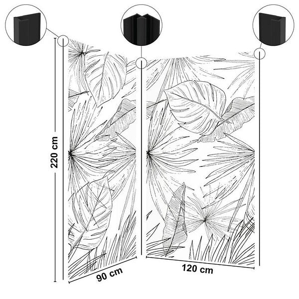 99DECO - Lot de 2 panneaux de douche en PVC (90x220 & 120x220 cm) + profilés noir - Lamnar - Noir - large