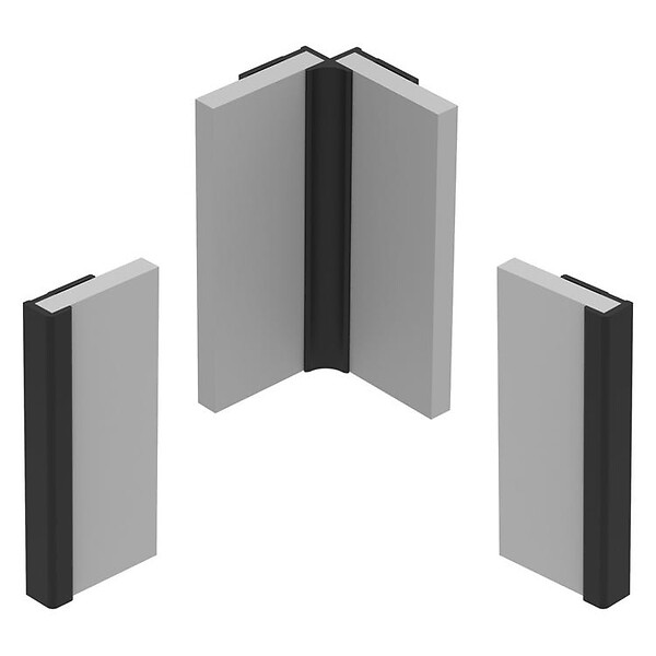 99DECO - Lot de 2 panneaux de douche en PVC (90x220 & 120x220 cm) + profilés noir - Lamnar - Noir - large