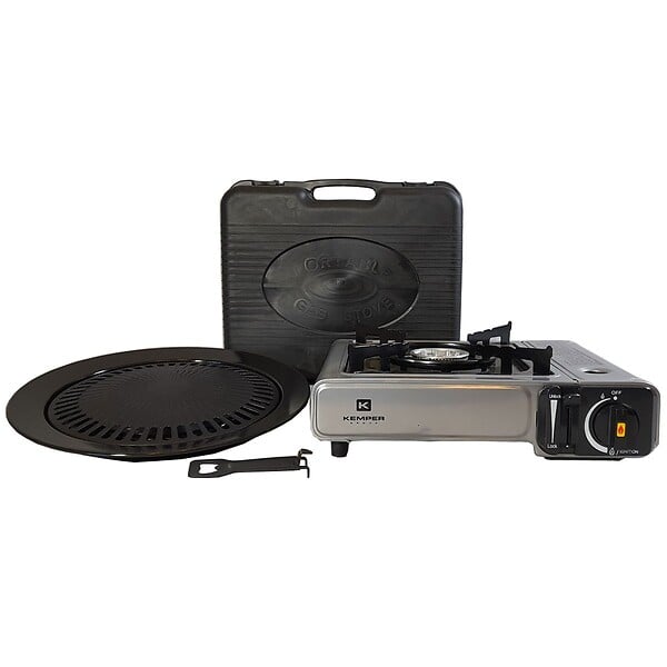 KEMPER - Barbecue à gaz et Réchaud gaz piézo 2200W 2 en1 Camping KEMPER - large