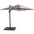 OVIALA - Parasol déporté 2x3 m et 4 dalles à remplir aluminium taupe - Amalya - vignette