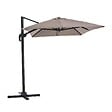 OVIALA - Parasol déporté 2x3 m et 4 dalles à remplir aluminium taupe - Amalya - vignette
