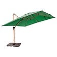 OVIALA - Parasol déporté 3x3m et 4 dalles à remplir effet bois vert cactus - Brescia - vignette