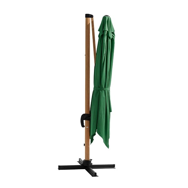 OVIALA - Parasol déporté 3x3m et 4 dalles à remplir effet bois vert cactus - Brescia - large