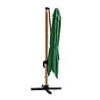 OVIALA - Parasol déporté 3x3m et 4 dalles à remplir effet bois vert cactus - Brescia - vignette