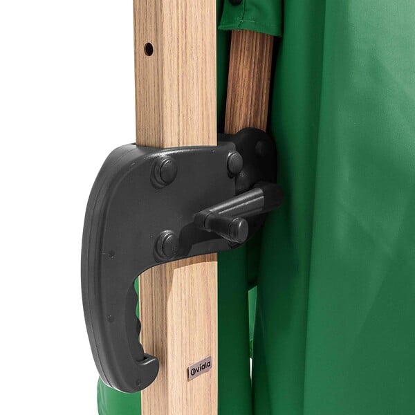 OVIALA - Parasol déporté 3x3m et 4 dalles à remplir effet bois vert cactus - Brescia - large