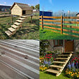 VINUOVO - Pack 16 Lames terrasse bois autoclave  80 x 14,5 x 2,7 cm (Long.x larg. x épaisseur)  1 côté lisse / 1 rainuré - vignette