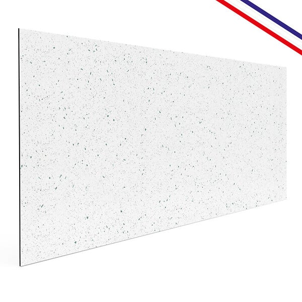99DECO - Crédence cuisine en aluminium - motif terrazzo blanc et vert - 300x20 cm (en 3 bandeaux) - large