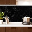 99DECO - Crédence cuisine en aluminium - effet marbre noir - 240x50 cm (en 2 bandeaux) - vignette