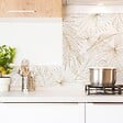99DECO - Crédence cuisine en aluminium - floral caramel - 300x20 cm (en 3 bandeaux) - vignette