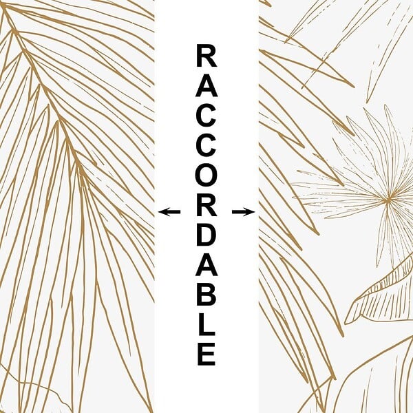 99DECO - Crédence cuisine en aluminium - floral caramel - 300x20 cm (en 3 bandeaux) - large
