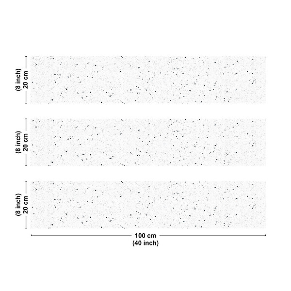 99DECO - Crédence cuisine en aluminium - motif terrazzo blanc et noir - 300x20 cm (en 3 bandeaux) - large