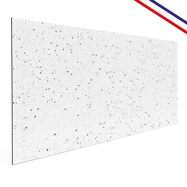 99DECO - Crédence cuisine en aluminium - motif terrazzo blanc et noir - 300x20 cm (en 3 bandeaux) - large