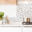 99DECO - Crédence cuisine en aluminium - motif terrazzo blanc - 200x20 cm (en 2 bandeaux) - vignette