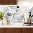 99DECO - Crédence cuisine en aluminium - floral noir - 240x50 cm (en 2 bandeaux) - vignette