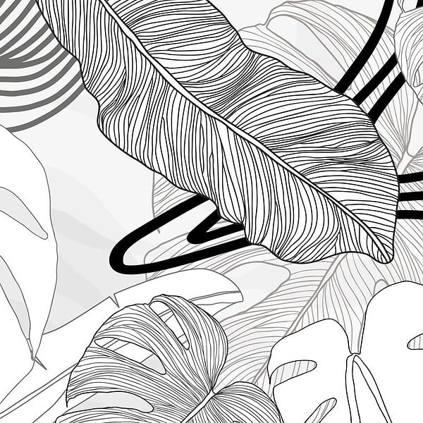 99DECO - Crédence cuisine en aluminium - floral noir - 240x50 cm (en 2 bandeaux) - large