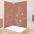 99DECO - Lot de 2 panneaux de douche en aluminium (90x220 & 120x220 cm) + profilés blanc - Charme - Blanc et Terracotta - vignette