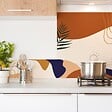 99DECO - Crédence cuisine en aluminium - design orange - 240x50 cm (en 2 bandeaux) - vignette
