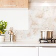 99DECO - Crédence cuisine en aluminium - effet marbre beige - 300x20 cm (en 3 bandeaux) - vignette