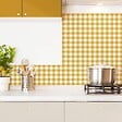 99DECO - Fond de hotte en aluminium - motif vichy orange - 70x60 cm - vignette