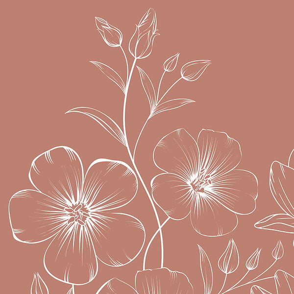 99DECO - Crédence cuisine en aluminium - motif floral terracotta et blanc - 200x20 cm (en 2 bandeaux) - large