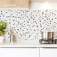 99DECO - Crédence cuisine en aluminium - motif terrazzo blanc - 360x50 cm (en 3 bandeaux) - vignette