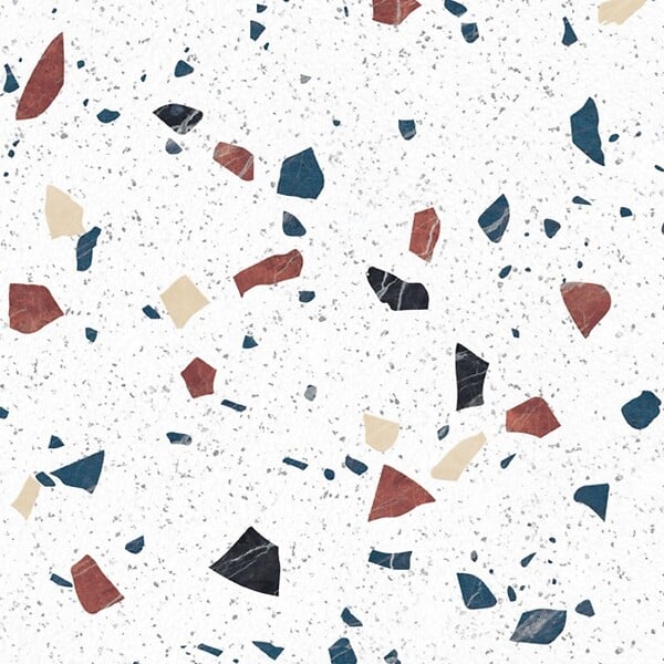 99DECO - Crédence cuisine en aluminium - motif terrazzo blanc - 360x50 cm (en 3 bandeaux) - large